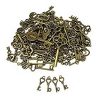 Old Vintage Antique Skeleton 125 Keys Lot Small Large Bulk Necklace Pendant Cra