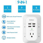 5 Outlet Extender Surge Protector Multi Plug Wall Adapter Usb Charger Ports With