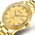 Men Gold Quartz Watch Waterproof Classic Stainless Steel Analog Business Fashion