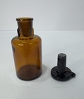 Tcw Co 3 5    Brown Pharmacy Apothecary Bottle Amber Glass Usa  Glass Stopper