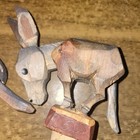 Vintage Wooden Carved Cork Bottle Stopper Mechanical Lot Elephant Donkey