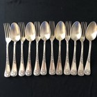 Antique French Silver 84 Spoon Fork Set 12pcs Art Nouveau Signed Imperial Era