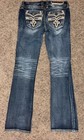 Y2k Women s Rock Revival  aqua Sky  Bootcut Jeans  size 28 