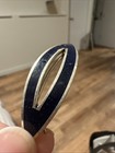 Vtg Sterling Silver 925 Hair Clip Barrette Green Blue Inlay Mexico Taxco 2 5   