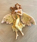 Vintage Set Of 2 Hanging Fairy Resin Figurines Delicate Whimisical Fairies