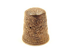 Old Sterling Silver Thimble Completely Covered With A Floral Design