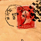       Us Stamp Early Cover New York  Ny       Fancy Cancel        