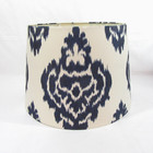 Ikat Navy Drum Lamp Shade