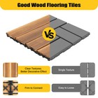 36pcs Hardwood Interlocking Patio Deck Tiles Wood Flooring Diy Outdoor 12  x12  
