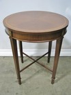 Vintage Baker Furniture Hepplewhite Style Table W  Inlay   Brass Ornament  Mint