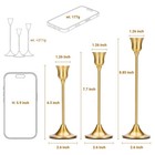Tifanso Taper Candle Stick Holder - 3pcs Brass Gold Pillar Tall Candlestick