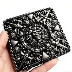 Punk Skull Cigarette Case Handmade Gothic Metal Holder For King Size Pack  