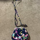 Vera Bradley Mini Frame Crossbody Bag  Navy Blue With Flowers  Used Once 