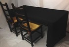 5  Fitted Polyester Tablecloth Open Back Table Cover Trade Show Booth Dj Black