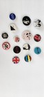 1970   s   80   s Vintage Lot Of 14 Qty Pin Back Music Buttons  Rock Bands  Punk  Di