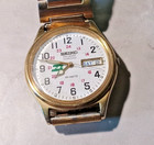 1990s Gold Seiko Burlington Railroad Approved 7n413 Day date Watch