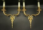 Large Pair Wall Sconces Male Mascarons Louis Xvi Style - Bronze - French Antique