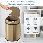 Smart Trash Can With Lid Stainless Steel Trash Can With Auto Wrap  3 5 Gallon