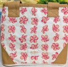 Whole Foods Hawaii Exclusive Pink   Yellow Plumeria Lei  Mini Tote Bag -set Of 2