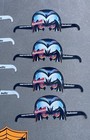 Vintage 1990s Budweiser Vampire   Bud Dry Mummy Halloween Mask   Decal 9pc  Set
