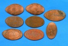 Assorted Vacation Tourist Souvenir Lot 8pcs Elongated Cents  0a Smashed Pennies