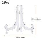 Uxcell 2pcs 6 3  Acrylic Easel Stand  Folding Display Plate 6 3   Clear 