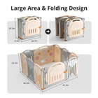 10 Panels Foldable Baby Playpen  Baby Fence With Gate No Gaps Play Yards  Indoor