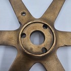 Vintage Ship s Helm Wheel   20  Solid Brass   Teak Helm   Wall Decor 5  Lbs