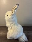Vintage Hansa Hand Crafted Standing White Rabbit Plush W  Posable Ears