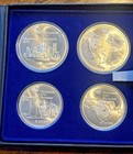 Silver 1976 Canada Montreal Olympics Series V 4 Coin Set Original Case