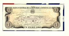 Banknotes Of The World Dominican Republic 1 Peso P-126c 1988 Unc M994575t