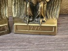 Vintage 1776 Heavy Brass Eagle Bookends Philadelphia Manufacturing 