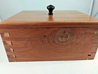 Vintage Primitive Carved Wood Wooden Sewing Box Kitchen Storage Cedar 
