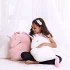 Set Of 2 Decorative Unicorn Pillows For Girls Kids Bed Room - White And Pink