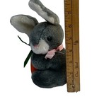 Vintage Russ Patches Bunny Rabbit Plush Stuffed Animal 8  Gray Holding Carrot