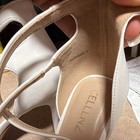 Cellenz Women   s White Faux Leather Strappy Open Toe Ankle Strap Heels 7