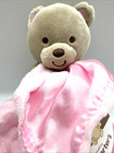 New Child Of Mine Teddy Bear Lovey Security Blanket Tan Plush Pink Rattle Baby