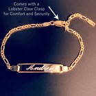 14k Gold Plated Solid 925 Sterling Silver Figaro Link Childrens Baby Id Bracelet