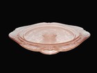 Lg  11    Vintage Madrid Embossed Pink Depression Glass Pedestal Cake Plate
