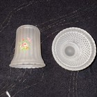 Vtg Westmoreland Candle Fairy Lamp Satin Frosted Ribbed Hobnail Floral Mcm