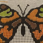 Vintage Canvas Butterfly 10x 12    Needlepoint Latch Hook 