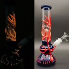 Glow In The Dark Hookah Water Pipe Glass Bong 10  Red Color Classic Beaker Bong 