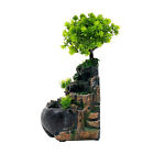 Indoor Water Fountain Led Light Tabletop Resin Rockery Fengshui Waterfall Decor