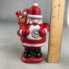 Christmas Club Santa Claus Bank Vintage 1972 Red Rubber Vinyl Plastic Stopper 6 