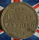 Rare Great Britain Queen Victoria 1848 1 4 Quarter Penny Farthing Model Token
