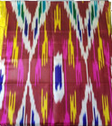 Hand Spun Uzbek Ikat Khan Atlas Silk  - 20  X 36 