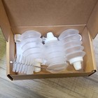 Pampered Chef Decorator Bottle Set 1585 Plastic Bottles   Brush Clear White