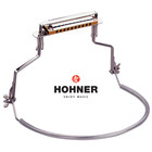 Hohner Hh01 Universal 10-hole Harmonica Rubberized Neck Brace Holder - Silver