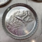Vintage Pheasant   Cattails Embossed Aluminum Coaster Decorative