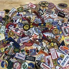 Lot Of 100 Vintage Sew   Iron On Patches Random Mix Fashion Badges  Diy